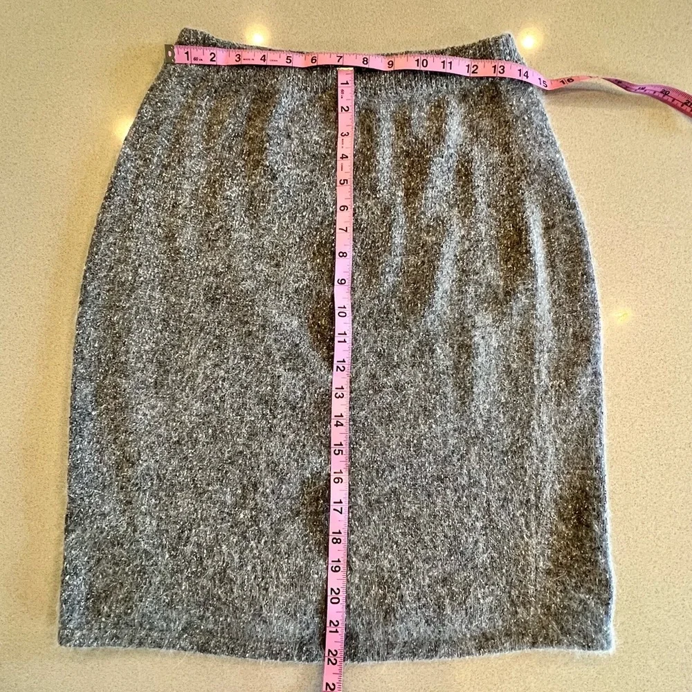 Vintage 80’s grey pencil skirt silk wool blend size medium - Picture 6 of 10